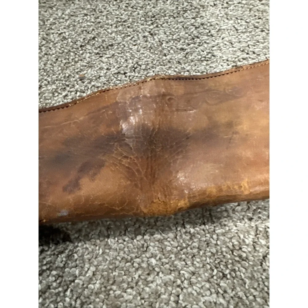 Vtg Western Hand Tooled Leather Accents Rifle Shotgun Case Bag Sling Scabbard